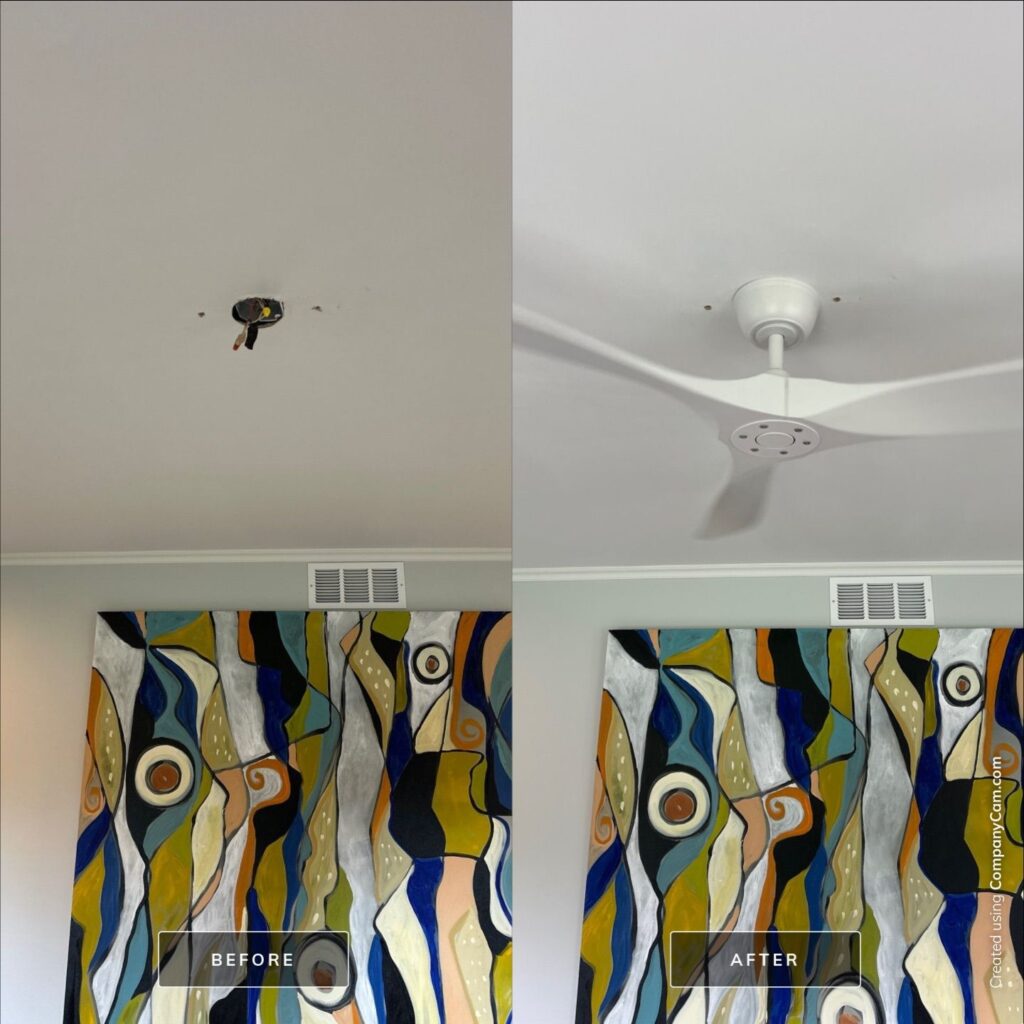 Before and after — Fan install — Spartan Home Pros, Central New Jersey