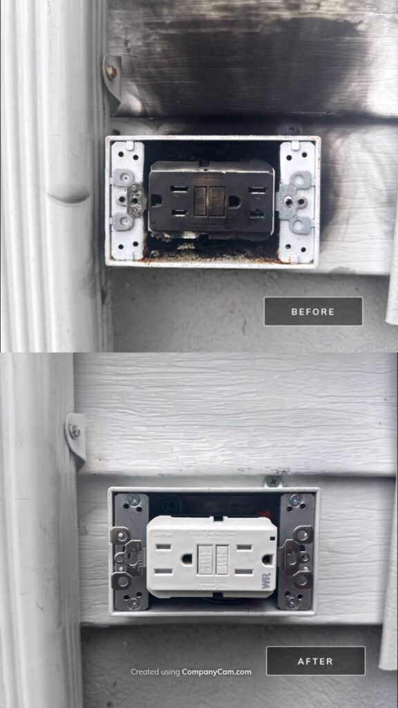 Before and after — Outdoor outlet — Spartan Home Pros, Central New Jersey