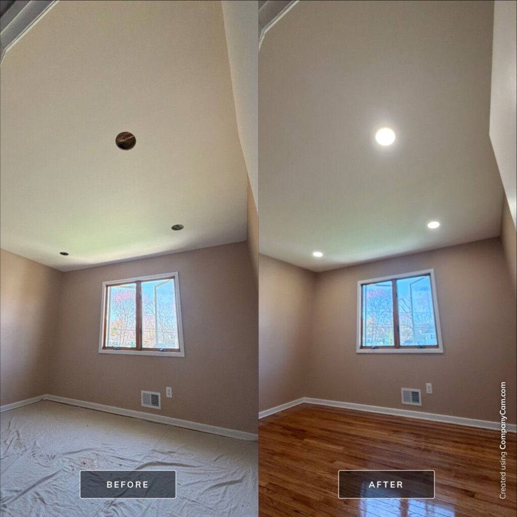 Before and after — Recessed lighting — Spartan Home Pros, Central New Jersey