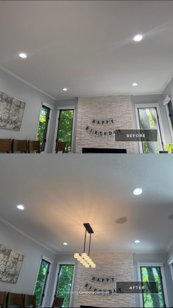 Before and after — Dining Room Chandelier Installation — Spartan Home Pros, Sea Bright, NJ