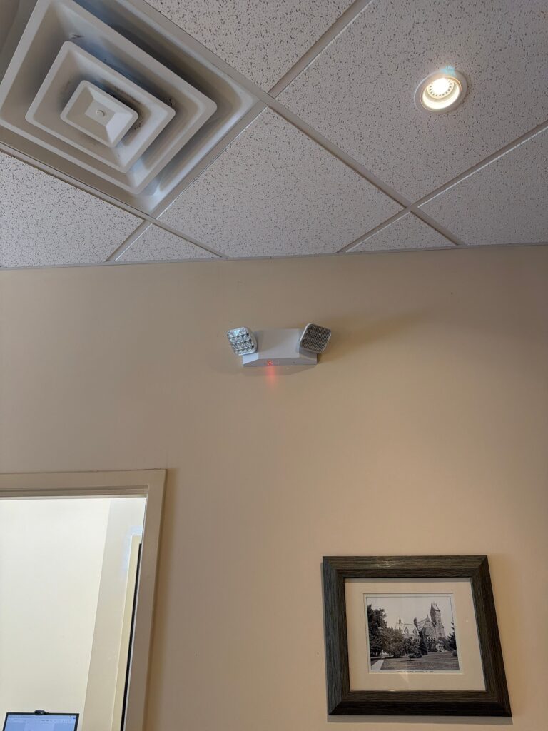 Dual head LED emergency light with battery backup — Spartan Home Pros, Central New Jersey