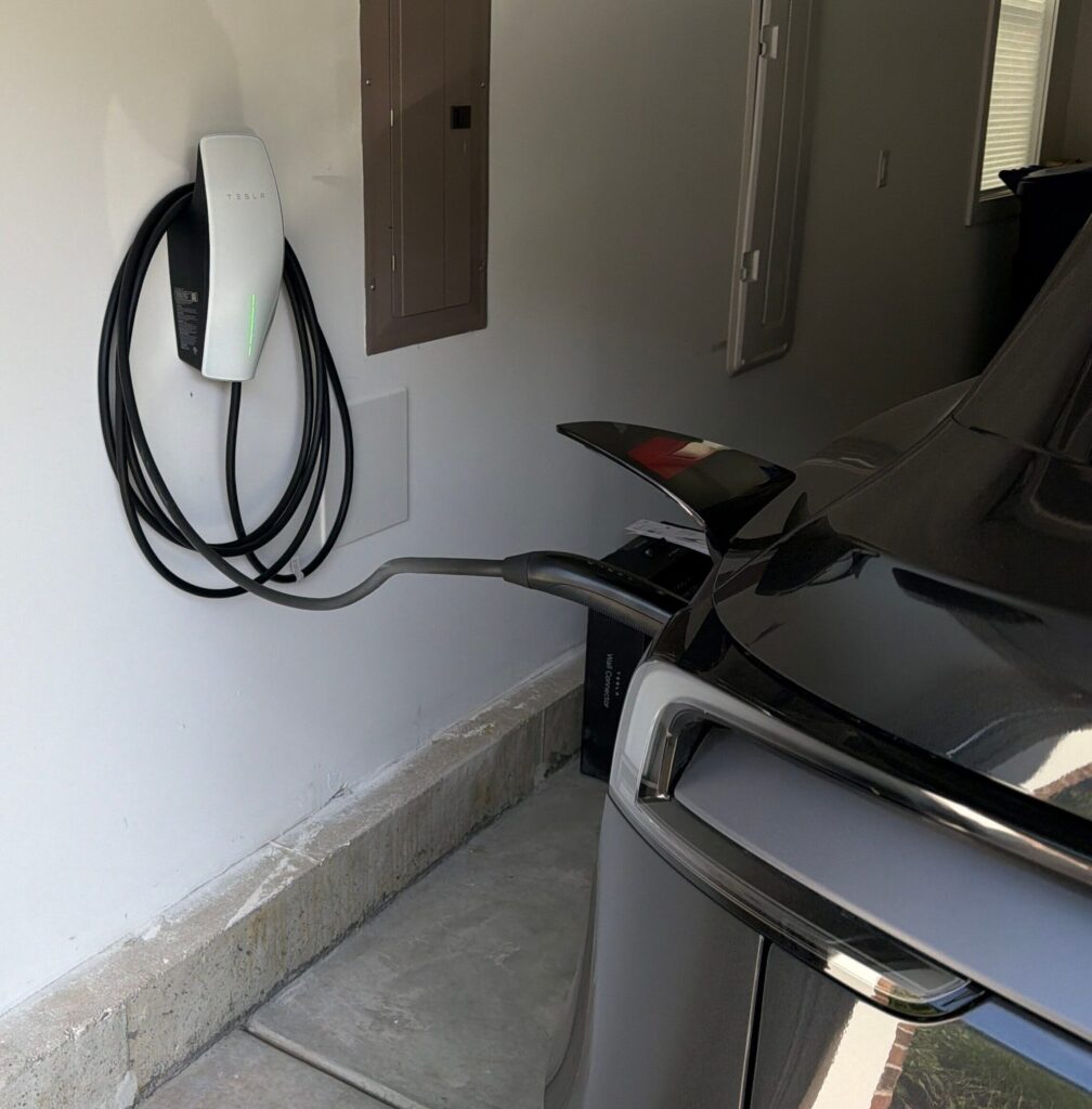 EV charger plugged in edited — Spartan Home Pros, Central New Jersey