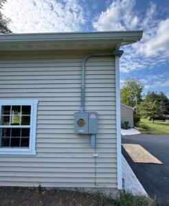 New outside meter and main shutoff installed by Spartan Home Pros