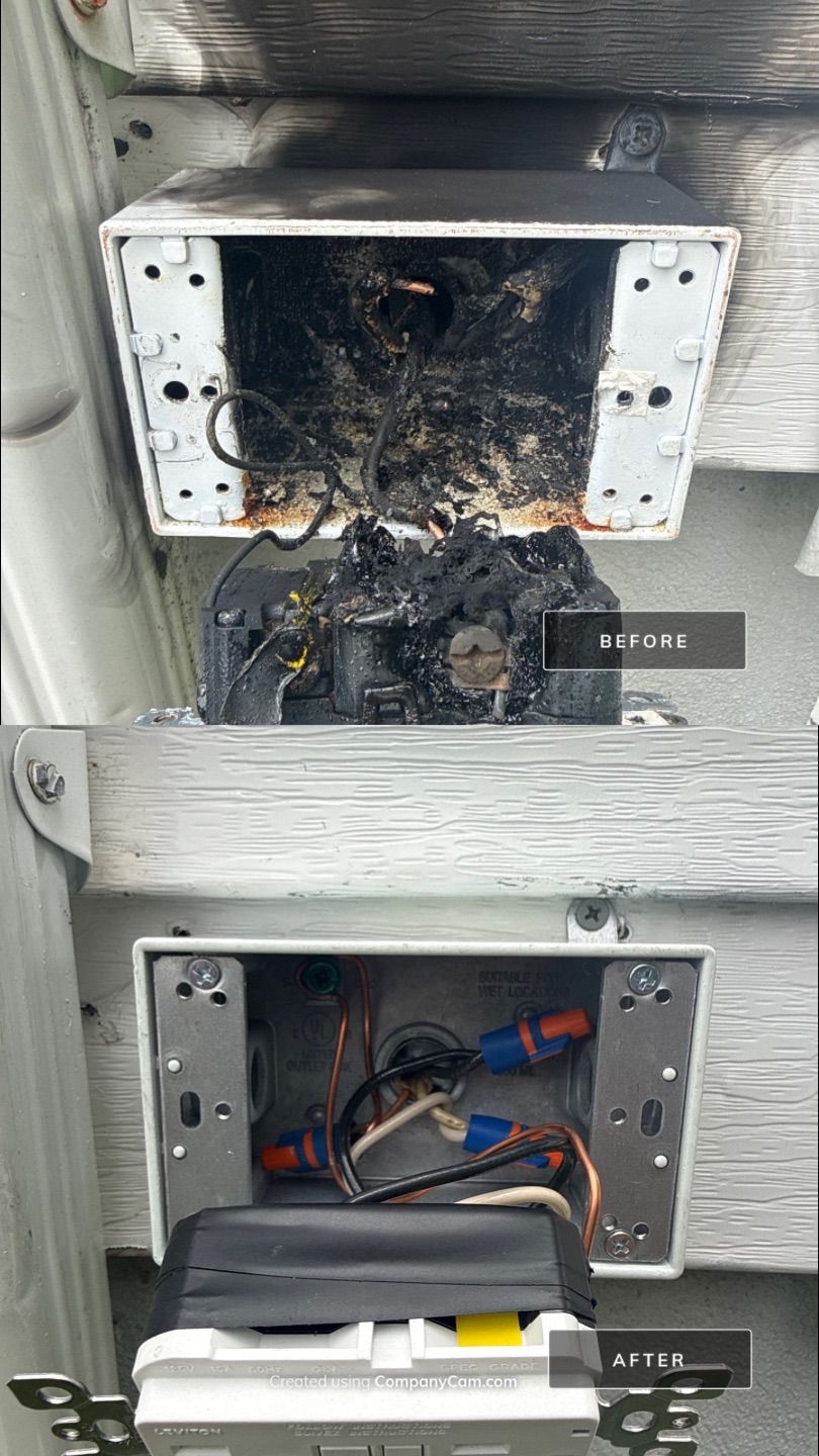 Fire Damage outlet replacment bound brook — Spartan Home Pros, Central New Jersey