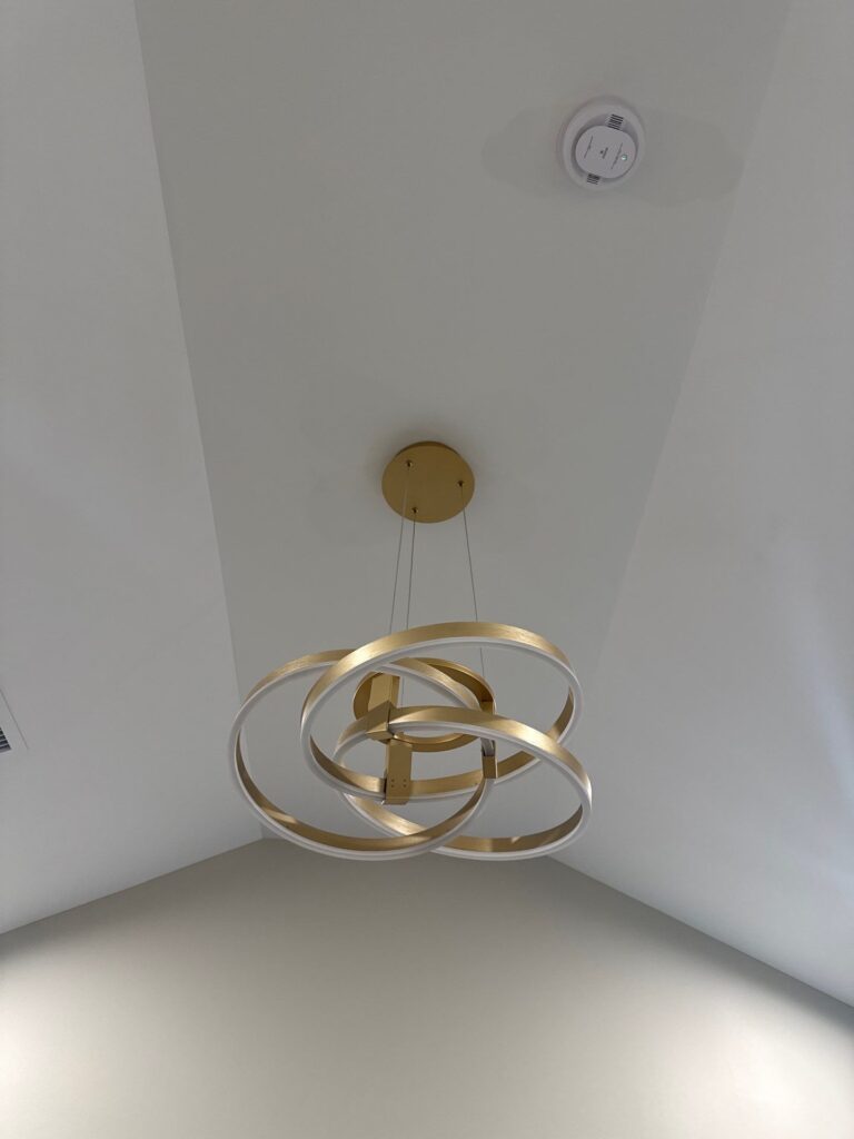 Modern Gold Ring Chandelier Install — Spartan Home Pros, Central New Jersey
