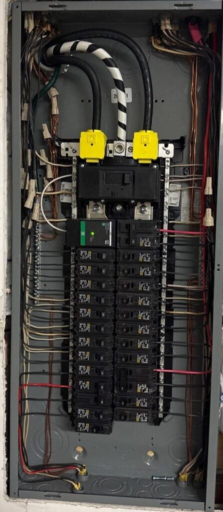 Electrical panel upgrade with a whole-home surge protector installed by Spartan Home Pros in Somerset County, NJ