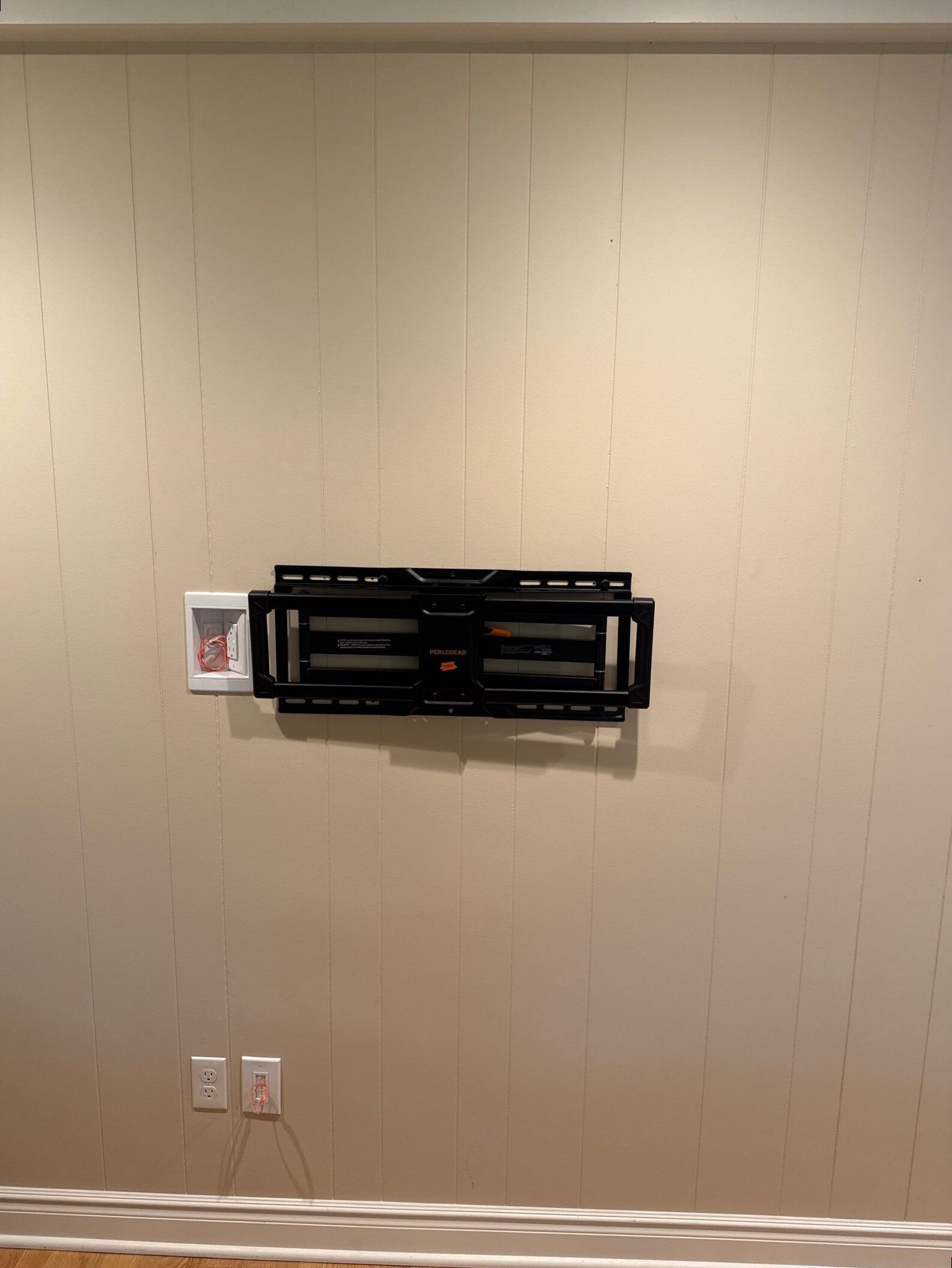 Recessed TV Outlet Wall Mount Installation Basement — Spartan Home Pros, Central New Jersey