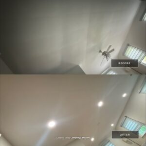 Vaulted-ceiling recessed lighting installation, before and after — Spartan Home Pros, serving Aberdeen-Matawan, NJ
