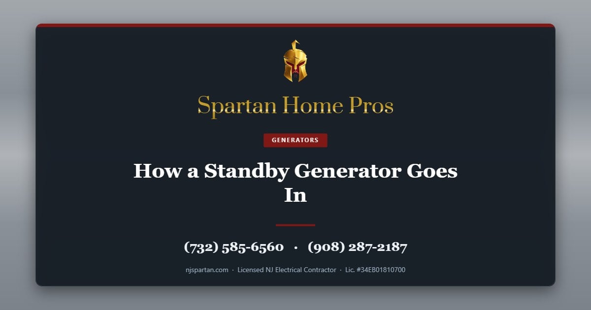How a Standby Generator Goes In — Spartan Home Pros, licensed New Jersey electrical contractor. Call (732) 585-6560 or (908) 287-2187.