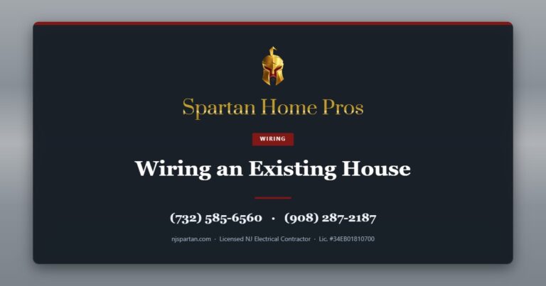 Wiring an Existing House — Spartan Home Pros, licensed New Jersey electrical contractor. Call (732) 585-6560 or (908) 287-2187.