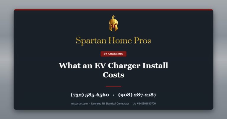 What an EV Charger Install Costs — Spartan Home Pros, licensed New Jersey electrical contractor. Call (732) 585-6560 or (908) 287-2187.