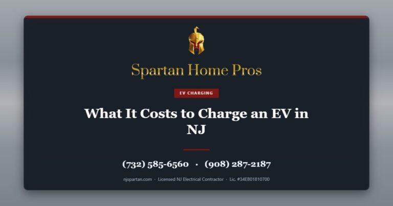 What It Costs to Charge an EV in NJ — Spartan Home Pros, licensed New Jersey electrical contractor. Call (732) 585-6560 or (908) 287-2187.