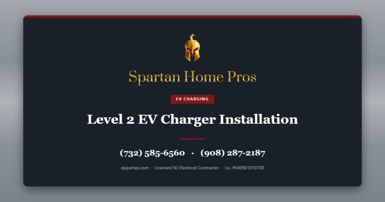 Level 2 EV Charger Installation — Spartan Home Pros, licensed New Jersey electrical contractor. Call (732) 585-6560 or (908) 287-2187.