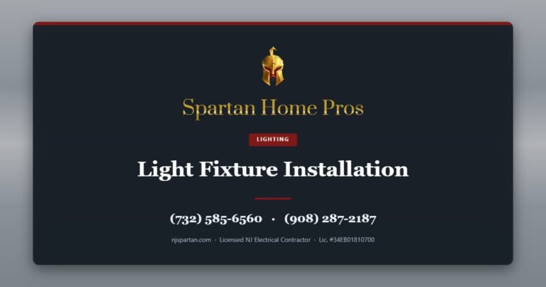 Light Fixture Installation — Spartan Home Pros, licensed New Jersey electrical contractor. Call (732) 585-6560 or (908) 287-2187.