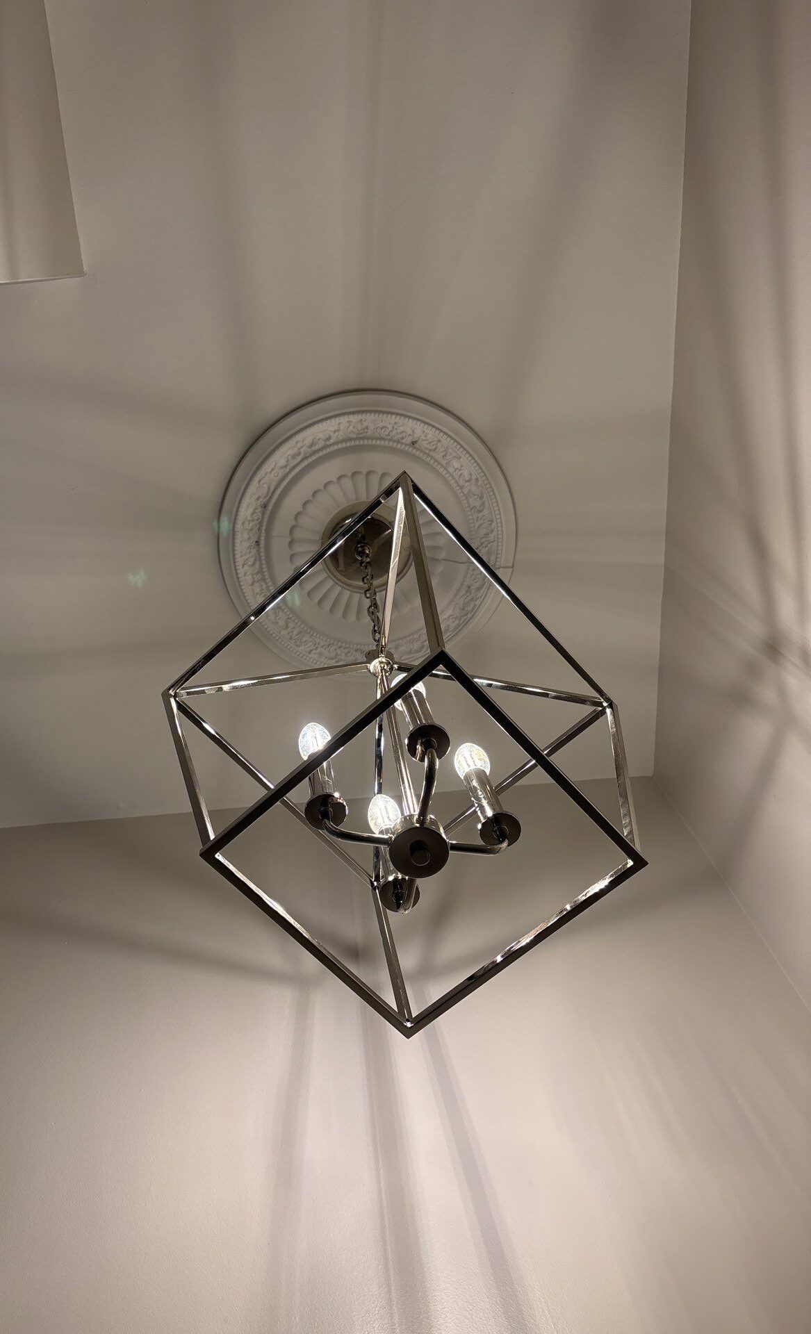 Modern geometric chandelier — Spartan Home Pros, Summit, NJ