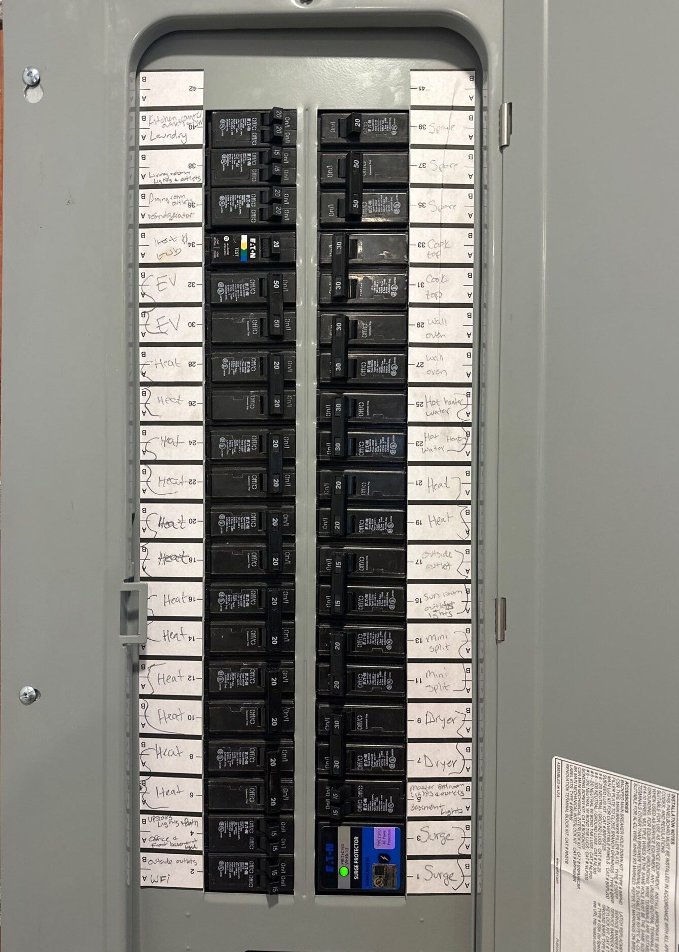 New panel installed labled — Spartan Home Pros, Central New Jersey