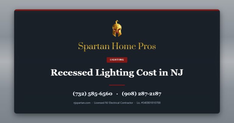 Recessed Lighting Cost in NJ — Spartan Home Pros, licensed New Jersey electrical contractor. Call (732) 585-6560 or (908) 287-2187.