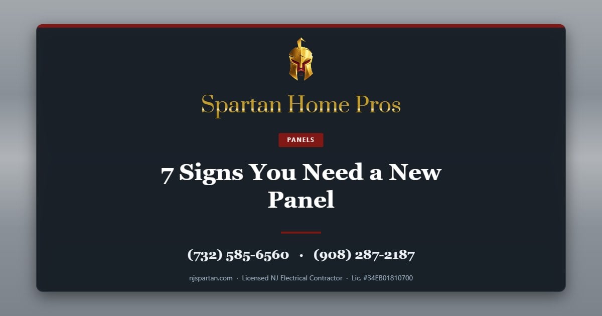 7 Signs You Need a New Panel — Spartan Home Pros, licensed New Jersey electrical contractor. Call (732) 585-6560 or (908) 287-2187.