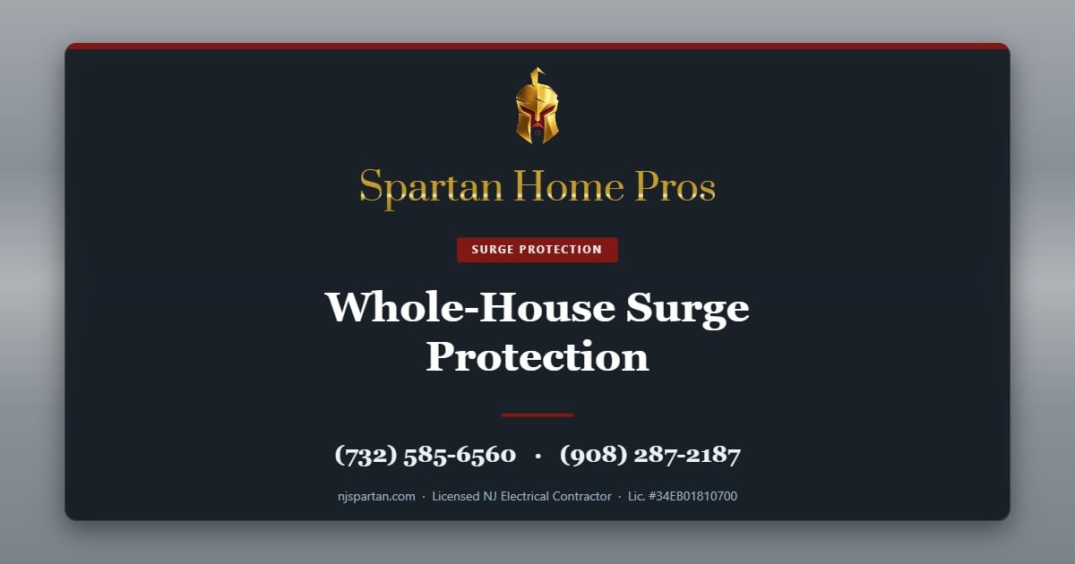 Whole-House Surge Protection — Spartan Home Pros, licensed New Jersey electrical contractor. Call (732) 585-6560 or (908) 287-2187.