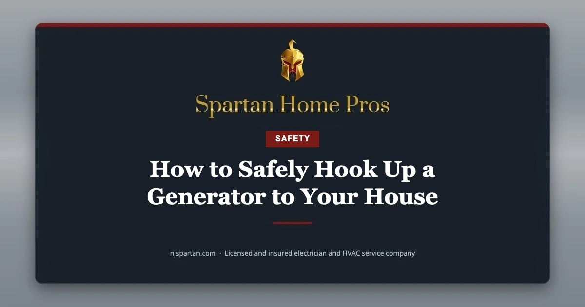 How to Safely Hook Up a Generator to Your House — Spartan Home Pros, a licensed and insured electrician and HVAC service company in New Jersey.