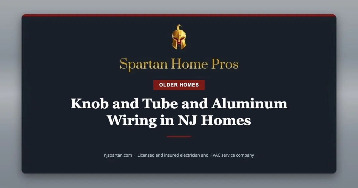 Knob and Tube and Aluminum Wiring in NJ Homes — Spartan Home Pros, a licensed and insured electrician and HVAC service company in New Jersey.
